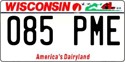 WI license plate 085PME
