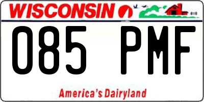 WI license plate 085PMF