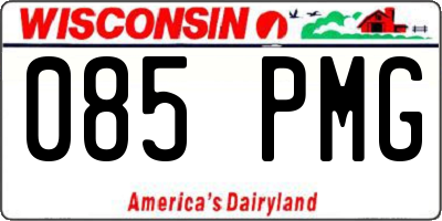 WI license plate 085PMG