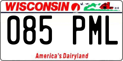WI license plate 085PML