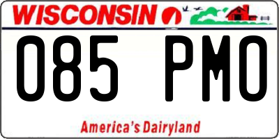 WI license plate 085PMO