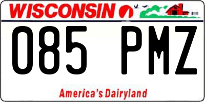 WI license plate 085PMZ