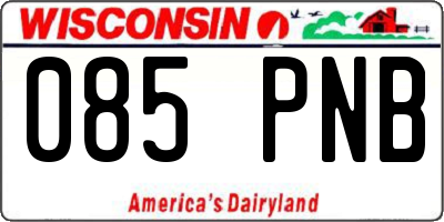 WI license plate 085PNB