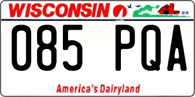 WI license plate 085PQA