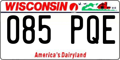 WI license plate 085PQE
