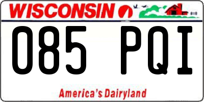 WI license plate 085PQI