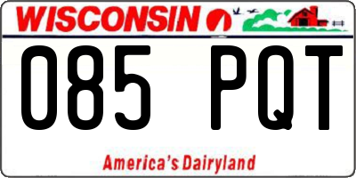 WI license plate 085PQT
