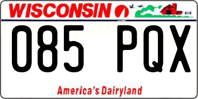 WI license plate 085PQX