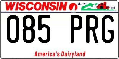 WI license plate 085PRG
