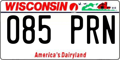 WI license plate 085PRN