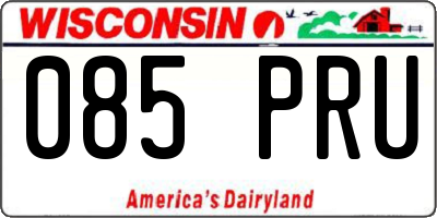 WI license plate 085PRU