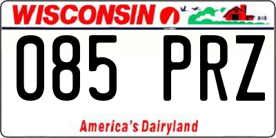 WI license plate 085PRZ