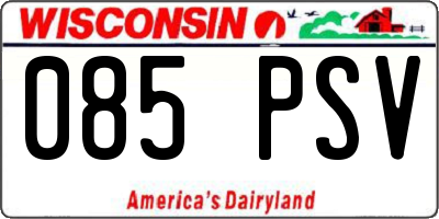 WI license plate 085PSV