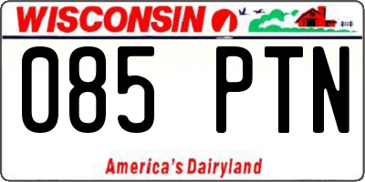 WI license plate 085PTN