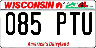 WI license plate 085PTU