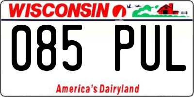 WI license plate 085PUL