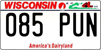 WI license plate 085PUN