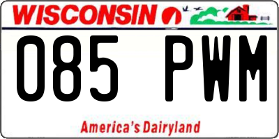 WI license plate 085PWM