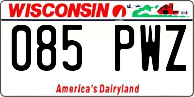 WI license plate 085PWZ