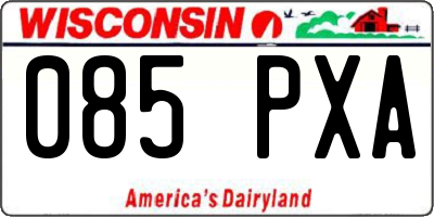 WI license plate 085PXA