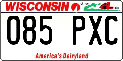 WI license plate 085PXC