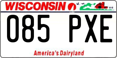 WI license plate 085PXE