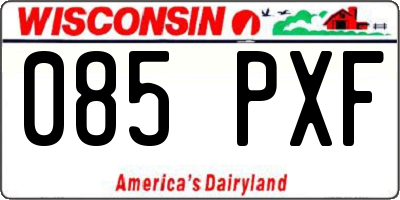 WI license plate 085PXF