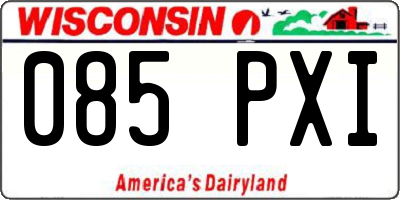 WI license plate 085PXI