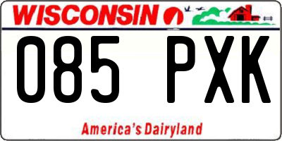 WI license plate 085PXK