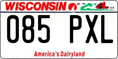WI license plate 085PXL