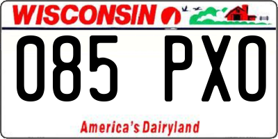 WI license plate 085PXO