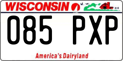 WI license plate 085PXP