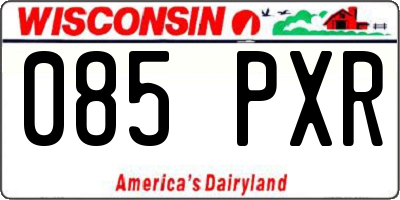 WI license plate 085PXR