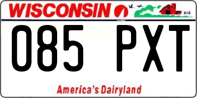 WI license plate 085PXT