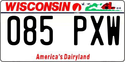 WI license plate 085PXW