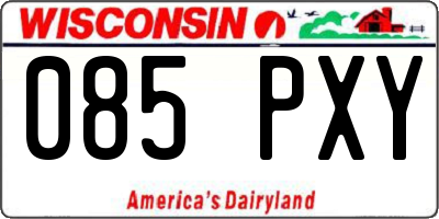 WI license plate 085PXY