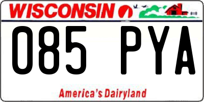 WI license plate 085PYA
