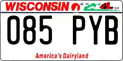 WI license plate 085PYB