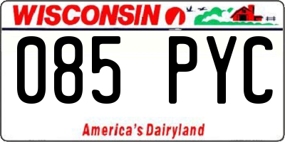 WI license plate 085PYC