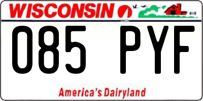 WI license plate 085PYF