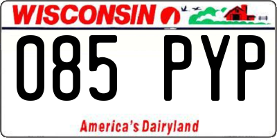 WI license plate 085PYP