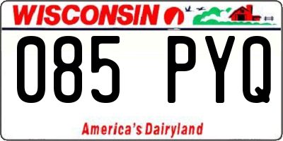 WI license plate 085PYQ