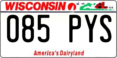 WI license plate 085PYS