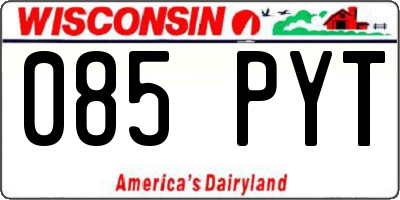 WI license plate 085PYT