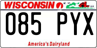WI license plate 085PYX