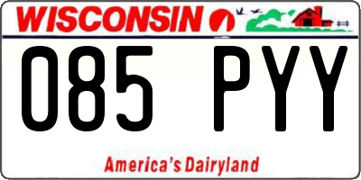 WI license plate 085PYY