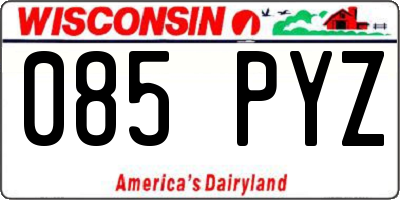 WI license plate 085PYZ