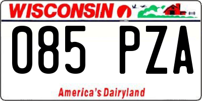 WI license plate 085PZA