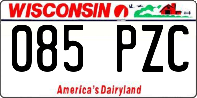 WI license plate 085PZC