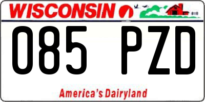 WI license plate 085PZD